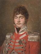 unknow artist Portrait of an officer,half-length,wearing a red coat and the swedish military order of the sword oil painting on canvas